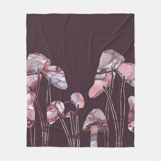 Paarse inktpaddenstoelen fleece deken (Voorkant)