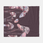 Paarse inktpaddenstoelen fleece deken (Voorkant (Horizontaal))