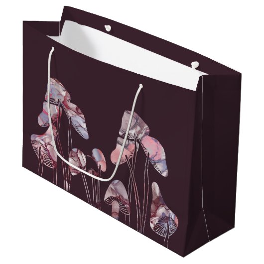 Paarse inktpaddenstoelen groot cadeauzakje (Voorkant Gekanteld)