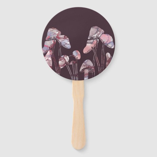 Paarse inktpaddenstoelen handwaaier (Achterkant)