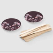 Paarse inktpaddenstoelen handwaaier (Niet-gemonteerd)