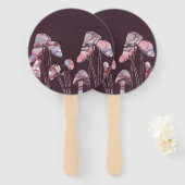 Paarse inktpaddenstoelen handwaaier (Voorkant en achterkant)