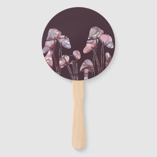 Paarse inktpaddenstoelen handwaaier (Voorkant)