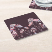 Paarse inktpaddenstoelen kartonnen onderzetters (Schuin)
