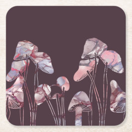 Paarse inktpaddenstoelen kartonnen onderzetters