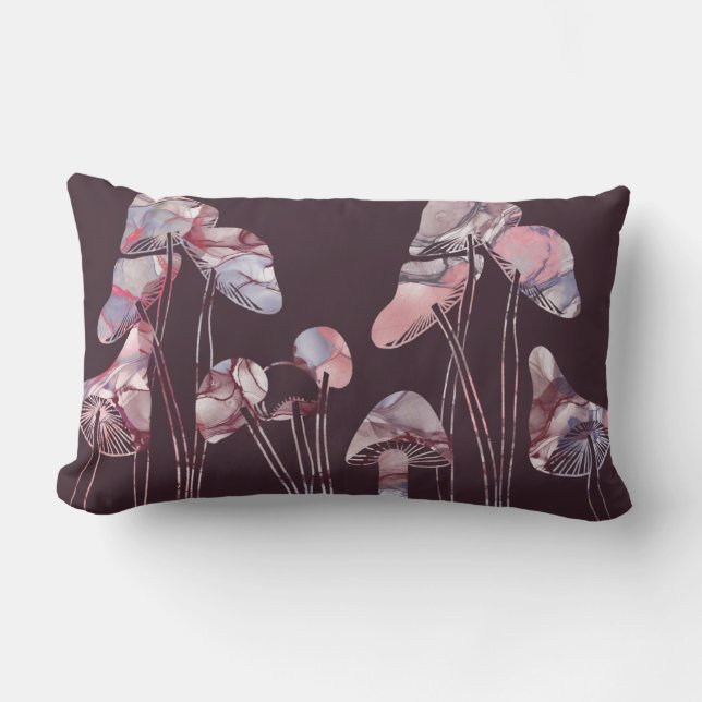 Paarse inktpaddenstoelen kussen (Voorkant)