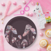 Paarse inktpaddenstoelen papieren bordje (Feest)