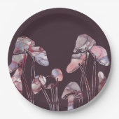 Paarse inktpaddenstoelen papieren bordje (Voorkant)