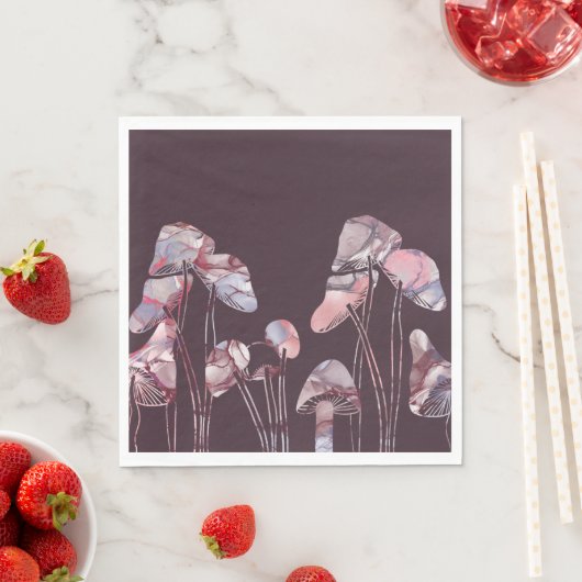 Paarse inktpaddenstoelen servet (Insitu)