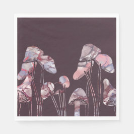 Paarse inktpaddenstoelen servet