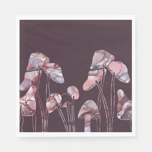 Paarse inktpaddenstoelen servet (Voorkant)