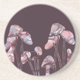 Paarse inktpaddenstoelen zandsteen onderzetter