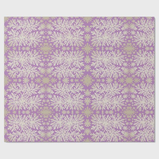  Paarse inpakpapier met sneeuwvlokken (Vlak)