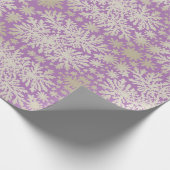  Paarse inpakpapier met sneeuwvlokken (Hoek)