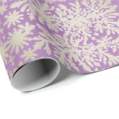 Paarse inpakpapier met sneeuwvlokken (Rol Hoek)
