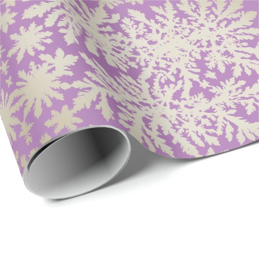 Paarse inpakpapier met sneeuwvlokken (Rol Hoek)