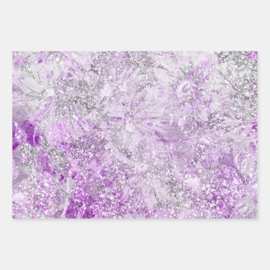  Paarse Inpakpapier Platte Blad Set van 3 (Voorkant 2)