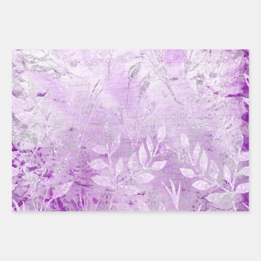  Paarse Inpakpapier Platte Blad Set van 3 (Voorkant)