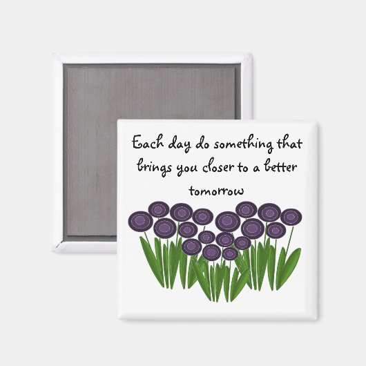 Paarse Inspirerend boodschap Magneet (Voorkant / Achterkant)