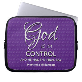 PAARSE INSPIREREND CHRISTELIJKE GOD IS IN CONTROLE LAPTOP SLEEVE