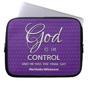PAARSE INSPIREREND CHRISTELIJKE GOD IS IN CONTROLE LAPTOP SLEEVE