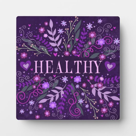 Paarse Inspirerend Hart Bloemen  Fotoplaat (Voorkant)