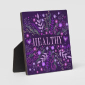 Paarse Inspirerend Hart Bloemen  Fotoplaat (Voorkant)