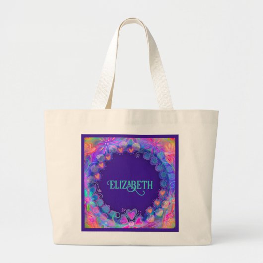 Paarse Inspirivity gepersonaliseerde Canvas tas (Voorkant)