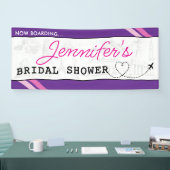 Paarse instapkaart Bruidsdouche Spandoek (Beurs)