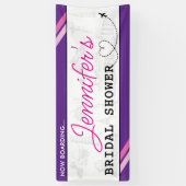Paarse instapkaart Bruidsmeisjesfeest Spandoek (Verticaal)