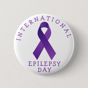 Paarse internationale epilepsie dag lint ondersteu ronde button 5,7 cm