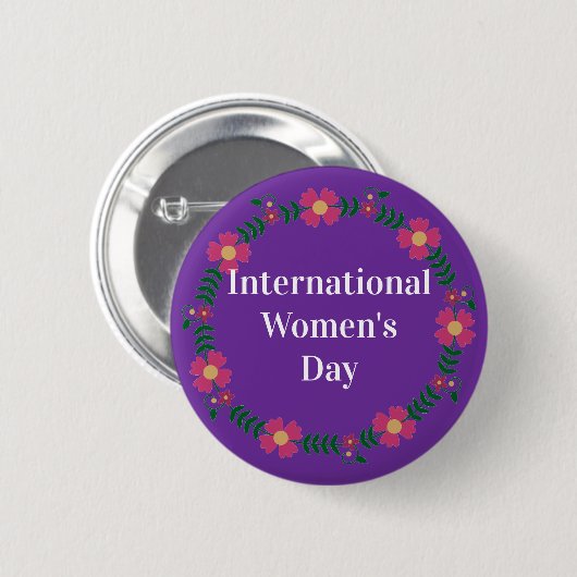 Paarse internationale vrouwendag - Aangepaste groo Ronde Button 5,7 Cm (Voorkant /achterkant)