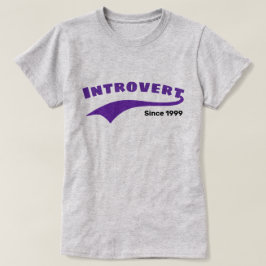 Paarse Introvert Typografie Swoosh Aangepaste datu T-shirt