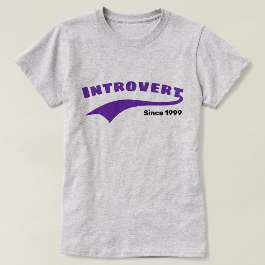 Paarse Introvert Typografie Swoosh Aangepaste datu T-shirt (Design voorkant)