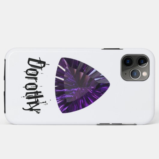 Paarse iPhone case Amethyst Gemstone (Achterkant (horizontaal))