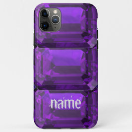 Paarse iPhone case Amethyst Gemstone met Initiaal