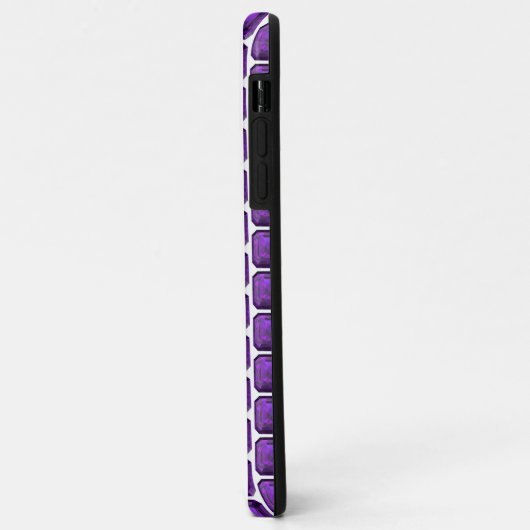 Paarse iPhone case Amethyst Pattern met Monogram (Achterkant/links)