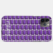 Paarse iPhone case Amethyst Pattern met Monogram (Achterkant (horizontaal))