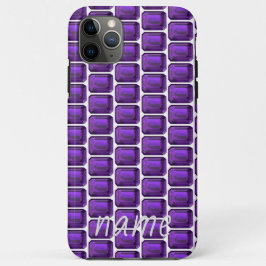 Paarse iPhone case Amethyst Pattern met Monogram