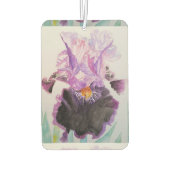 Paarse Ir is Waterverf florale auto Freshener Luchtverfrisser (Achterkant)