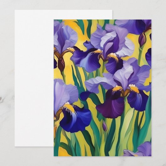 Paarse Iris A Feestdagenkaart (Voorkant / Achterkant)