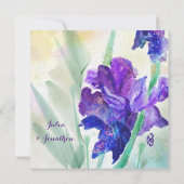 Paarse Iris Aangepaste Huwelijksuitnodiging Kaart (Achterkant)