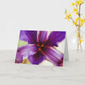Paarse Iris Abstracte Impression Art Kaart (Gele Bloem)