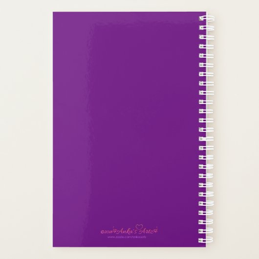 Paarse iris | Aquarel Floral Art Planner (Achterkant)