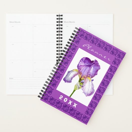 Paarse iris | Aquarel Floral Art Planner (Display)