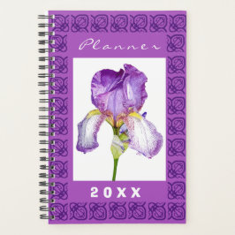 Paarse iris | Aquarel Floral Art Planner