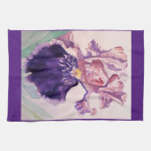 Paarse iris aquarel lavendel bloembloem te theedoek (Horizontaal)