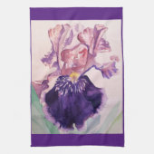 Paarse iris aquarel lavendel bloembloem te theedoek (Verticaal)