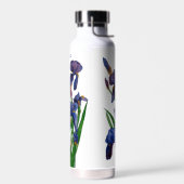 Paarse Iris aquarel Waterfles (Links)