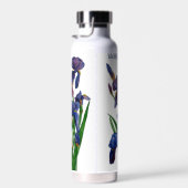 Paarse Iris aquarel Waterfles (Rechts)